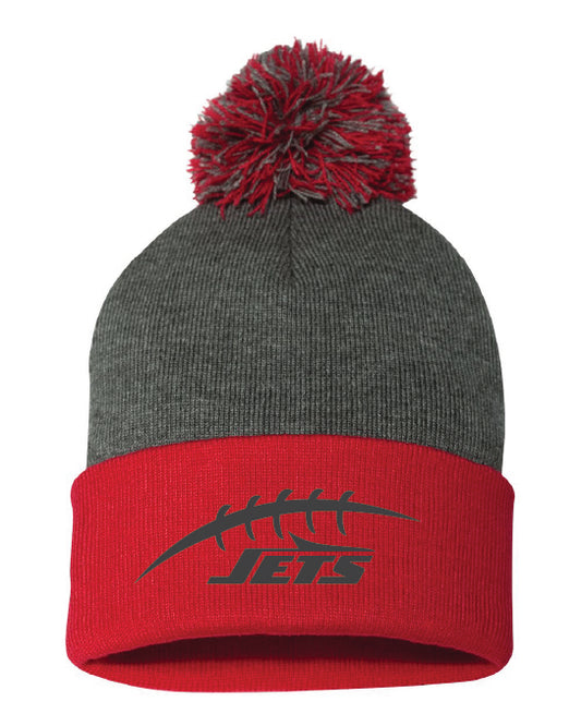 AC Football Pom-Pom Embroidered Beanie